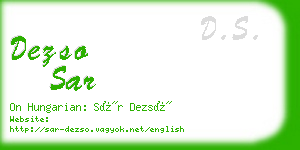 dezso sar business card